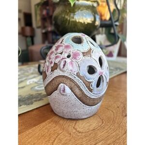 Vintage Judy Brater Studio Pottery Fairy Lamp Style Luminary – Signed Stoneware